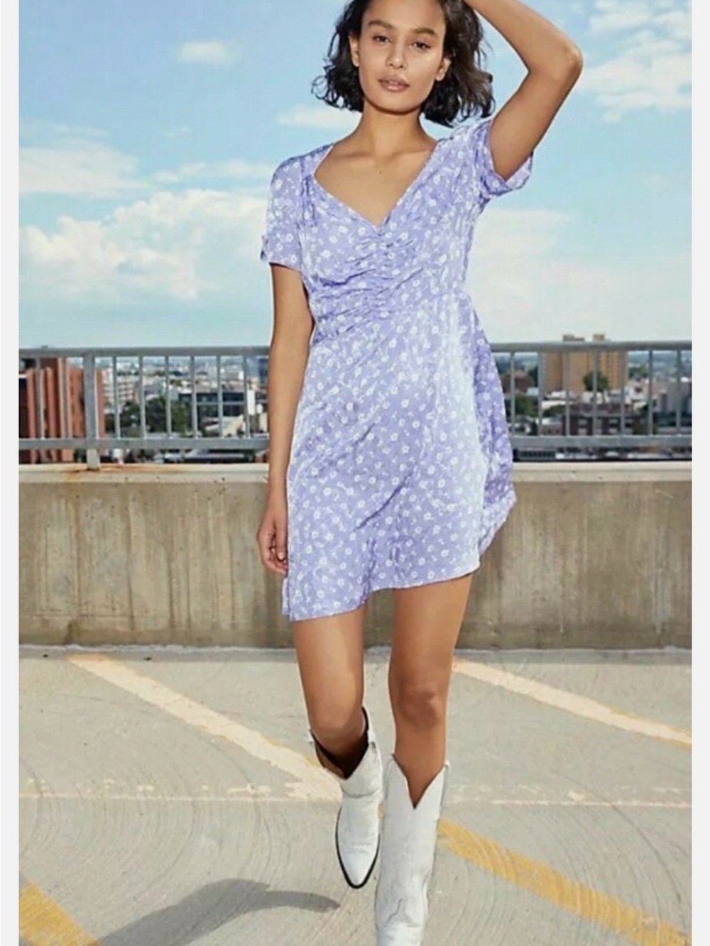 Free People Lavender Floral Mini Dress - Women - Picture 3 of 7